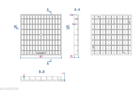 Купить Водоприемная решётка Аквасток пластиковая 200х200 - изображение 3